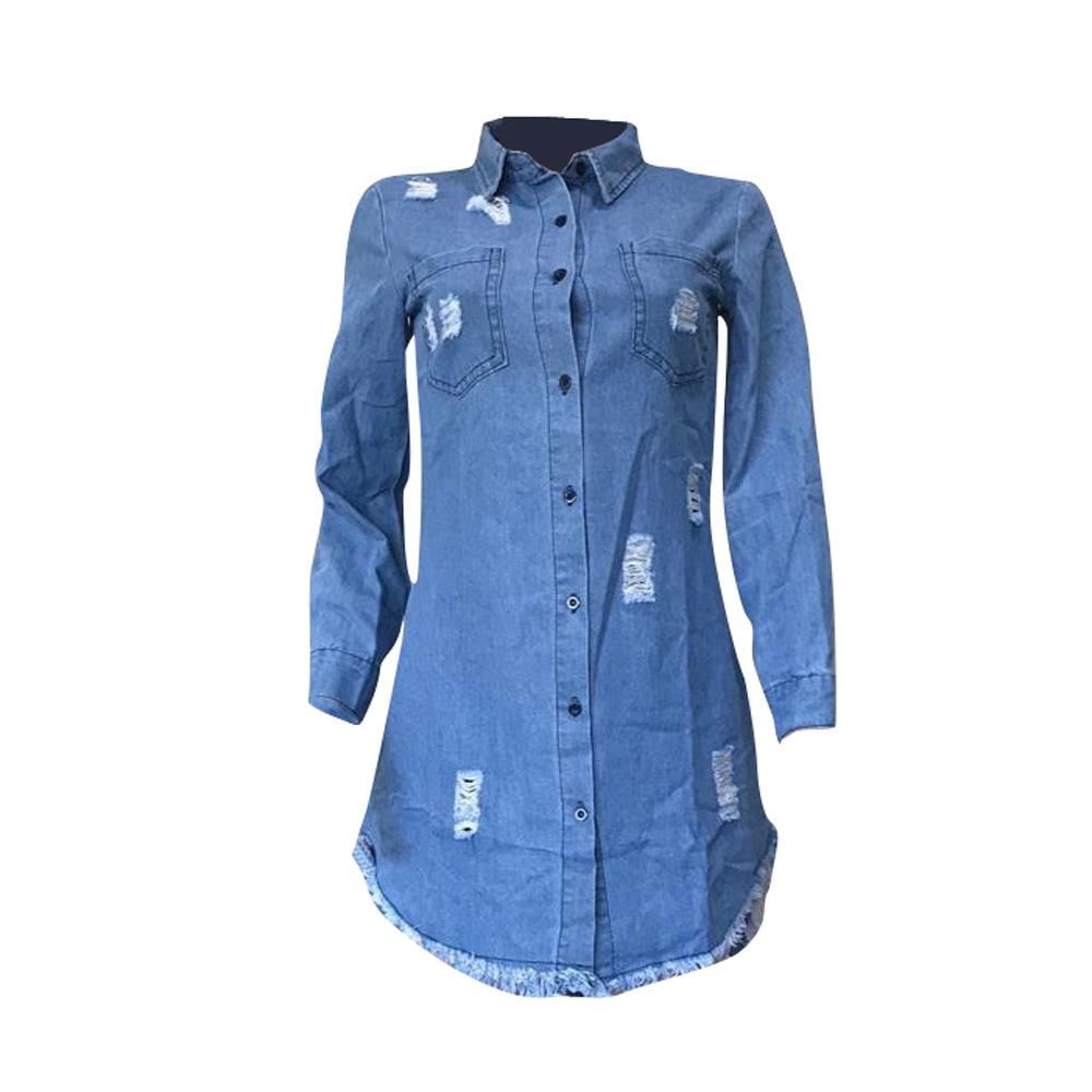 womens blue jean shirt dress