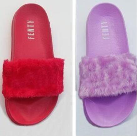 fenty fur slides pink