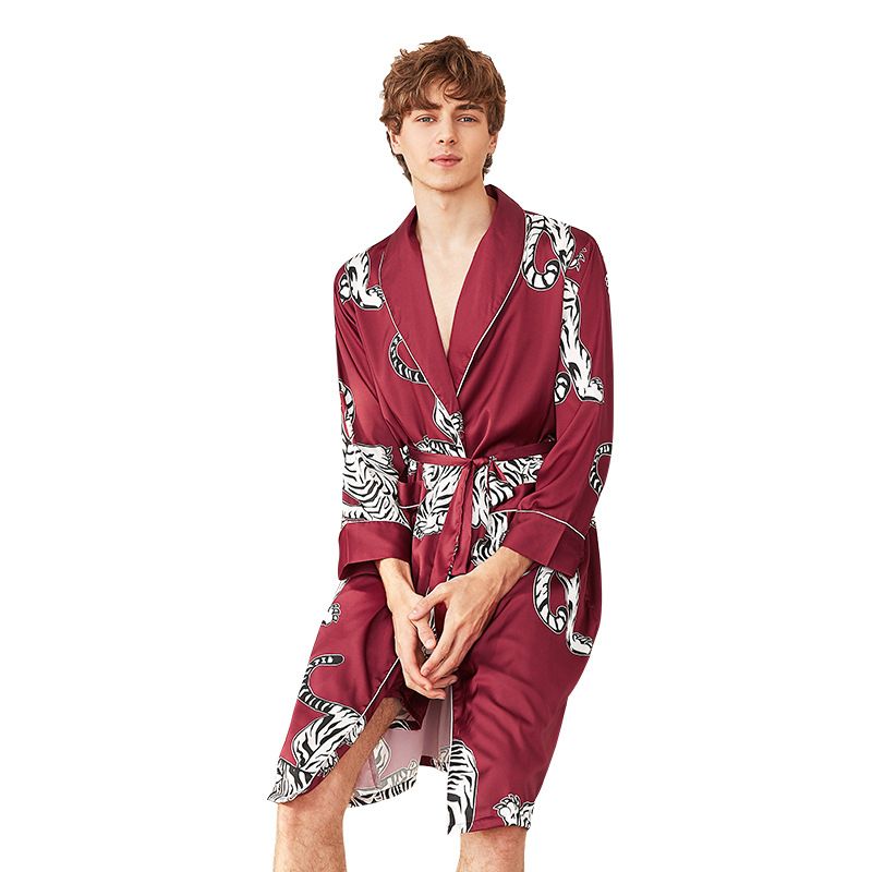 mens satin kimono robe