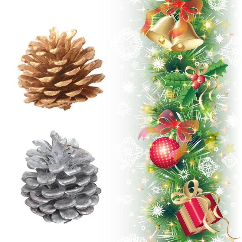 Himine Christmas Natural Pine Cones Christmas Tree Pendant Accessories Christmas Ornaments Wood Color 