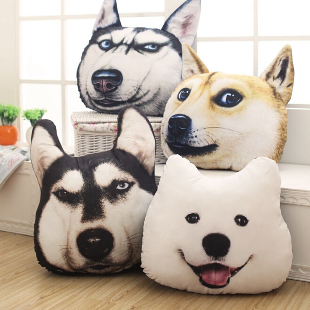 pillows with dog faces