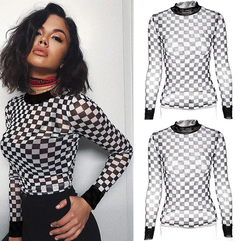 checkerboard t shirt womens