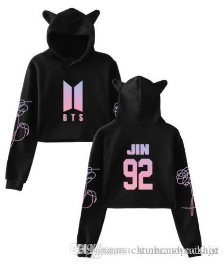 Personality Girl Cat Ears Umbilical Hoodie Fashion Sweatshirt Sweater Pink