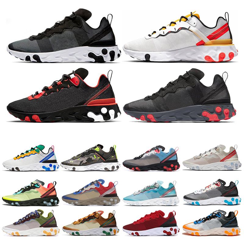 React Element 87 55 Men Women Shoes Tour Yellow Triple White Red Sail Camo Sports Sneakers Shoes Size 36 From Intersport, $33.37 | DHgate.Com