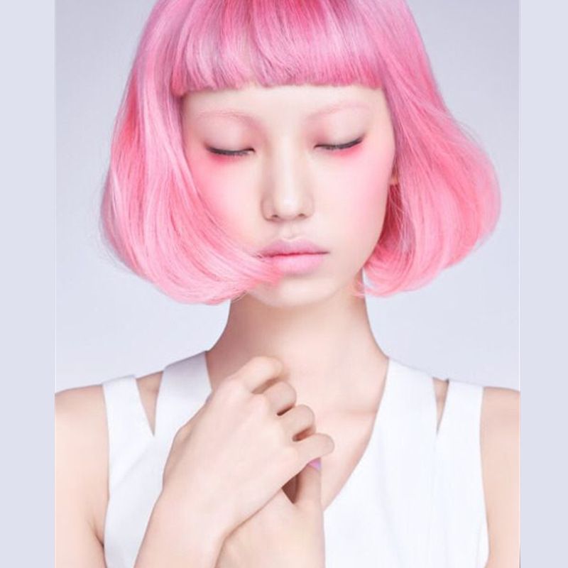 perruque femme rose