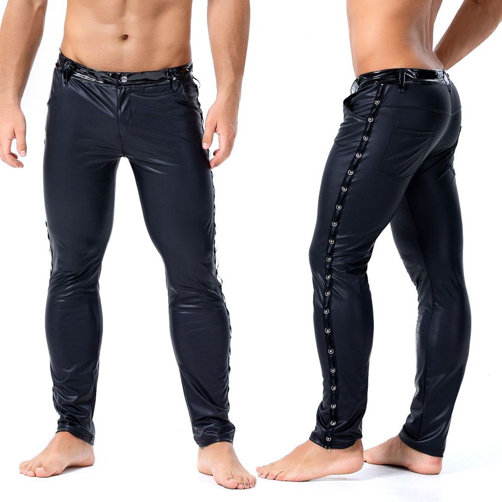 Compra Pantalones De Charol De Imitación Negra Para Hombre Pantalones De  Rendimiento Ajustados Para Escenario Leggings Elásticos Hombres Sexy  Bodywear Pantalones Pantalones De Vinilo Barato | Entrega Rápida Y Calidad  | Es.Dhgate
