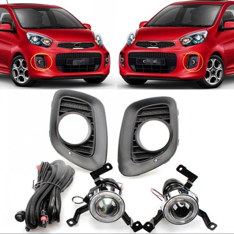 Car OEM Front Bumper Fog Lamps Light Complete Kit/Fits For Kia Picanto