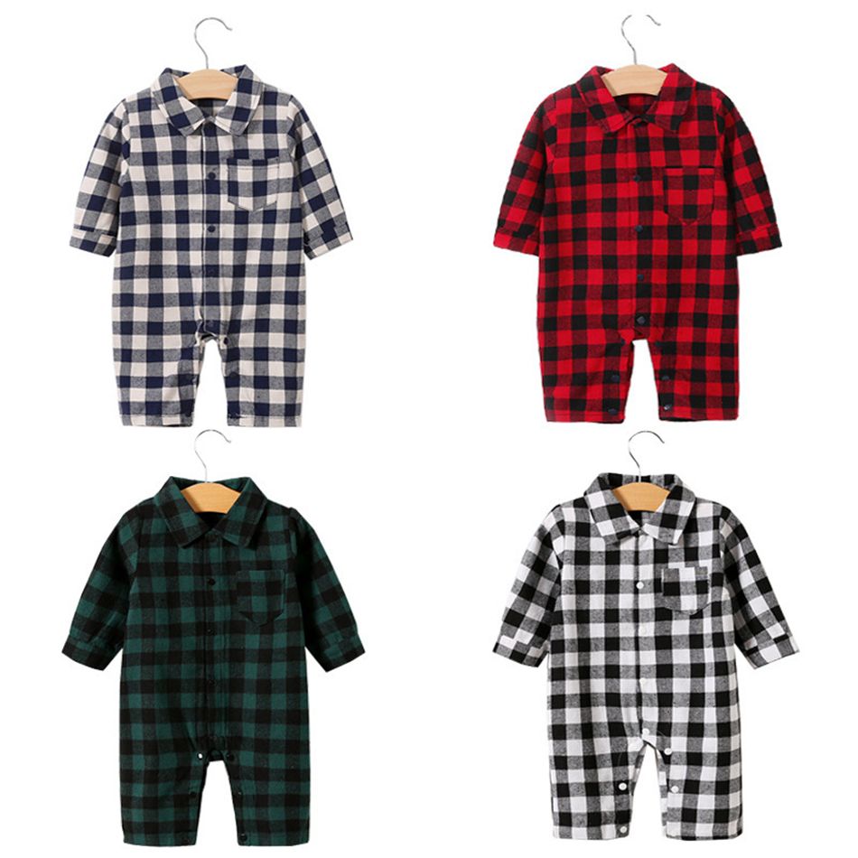 baby plaid romper