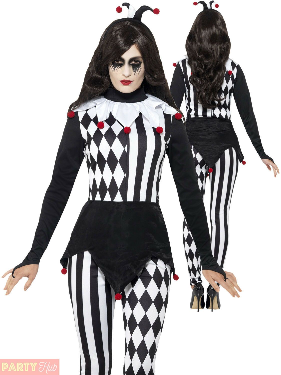 Disfraz de bufón de Halloween para mujer Disfraz de payaso arlequín Disfraz de mujer SM1898 MLXL Disfraz de bufón de Halloween para mujer Disfraz de payaso arlequín Disfraz de mujer SM1898 MLXL