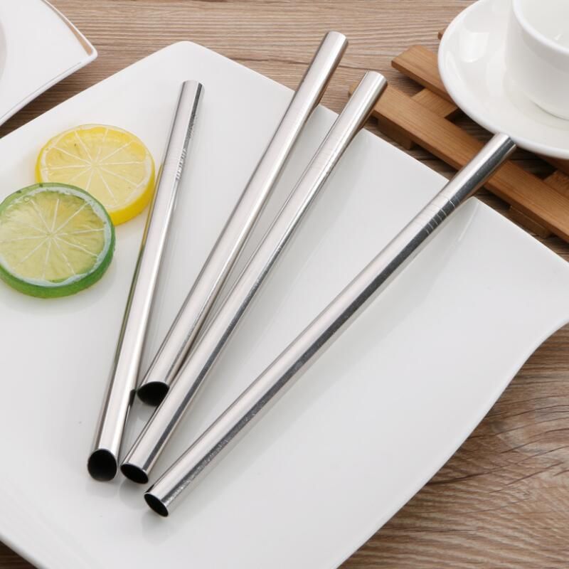 304 Stainless Steel Straw Metal Pearl Bubble Tea Juice Drinking Straw