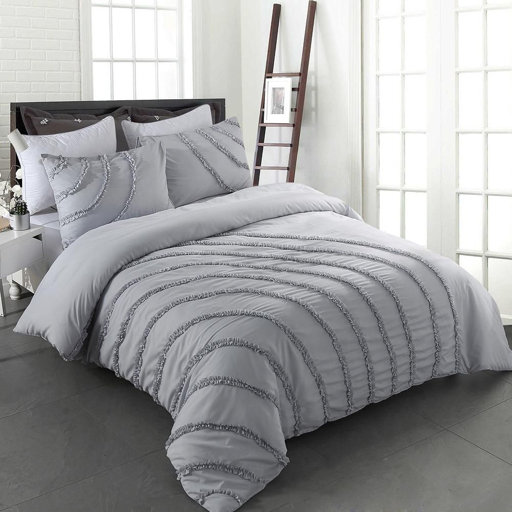 Bedding Set Jersey Cotton Duvet Cover Set Soft Simple Solid Design