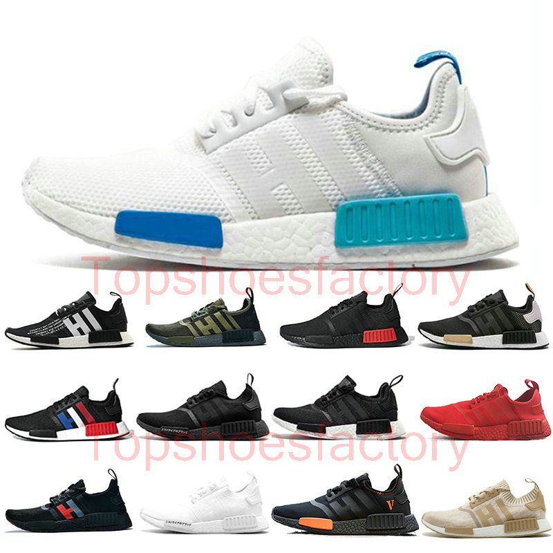 2019 adidas zapatos corrientes de NMD R1 Mens Atmos verde militar Oreo tricolor OG Classic