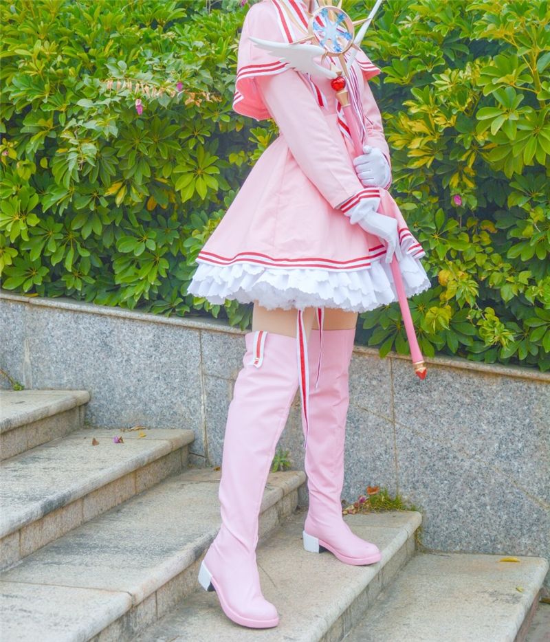 Cardcaptor Sakura Clear Card Pink Lolita Cos Boots Shoes Cosplay Shoes Cardcaptor Sakura Clear Card Pink Lolita Cos Boots Shoes Cosplay Shoes