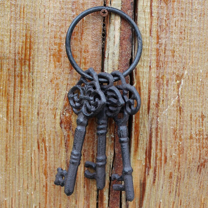 Cast Iron Antique Old Key West Jailor Jail Pirate Ring Keys