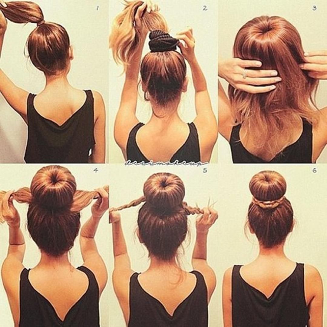Classy Round Brown Hair Former Doughnut Ring Styling Mesh Chignon