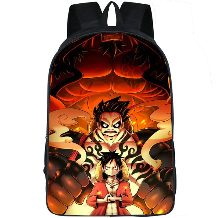 gear black and orange casual backpack