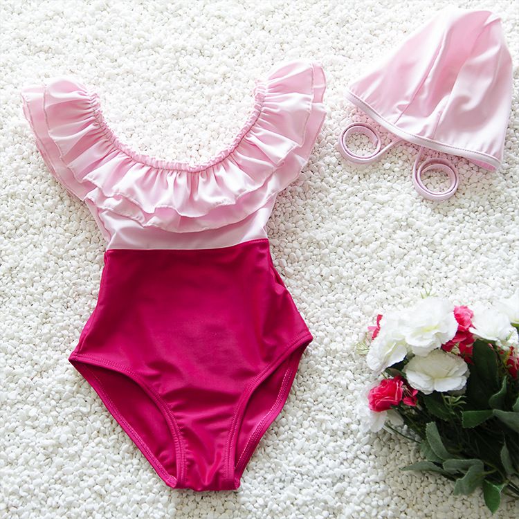 desbloquear Celsius pared Bikini con sombrero para niñas 2019 Verano Nuevas llegadas Trajes de baño  de una pieza para