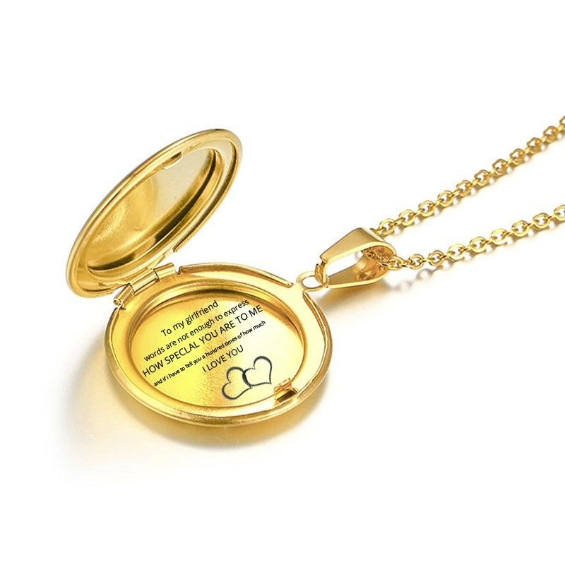 PERSONALIZA GRABADO Locket del collar para MI NOVIA HERMOSA CON palabras son suficientes para expresar regalo para ella