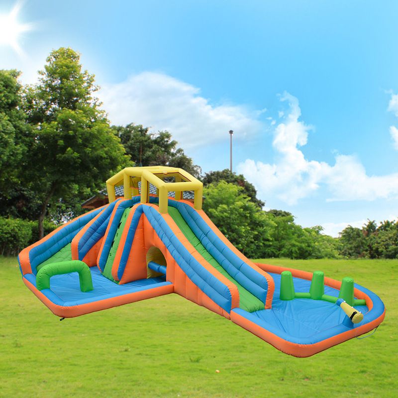 large inflatable pool with slide