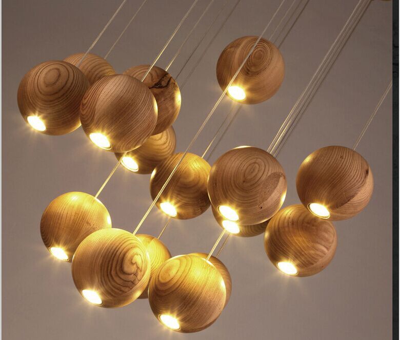 wooden chandelier modern