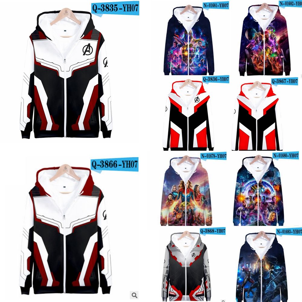 2019 The Avengers 4 Hoodie Endgame Quantum Realm Captain Marvel Cosplay Costume Men Zip Up Hooded Sweatshirt Pullover Jacket Clothing Aaa2025 From