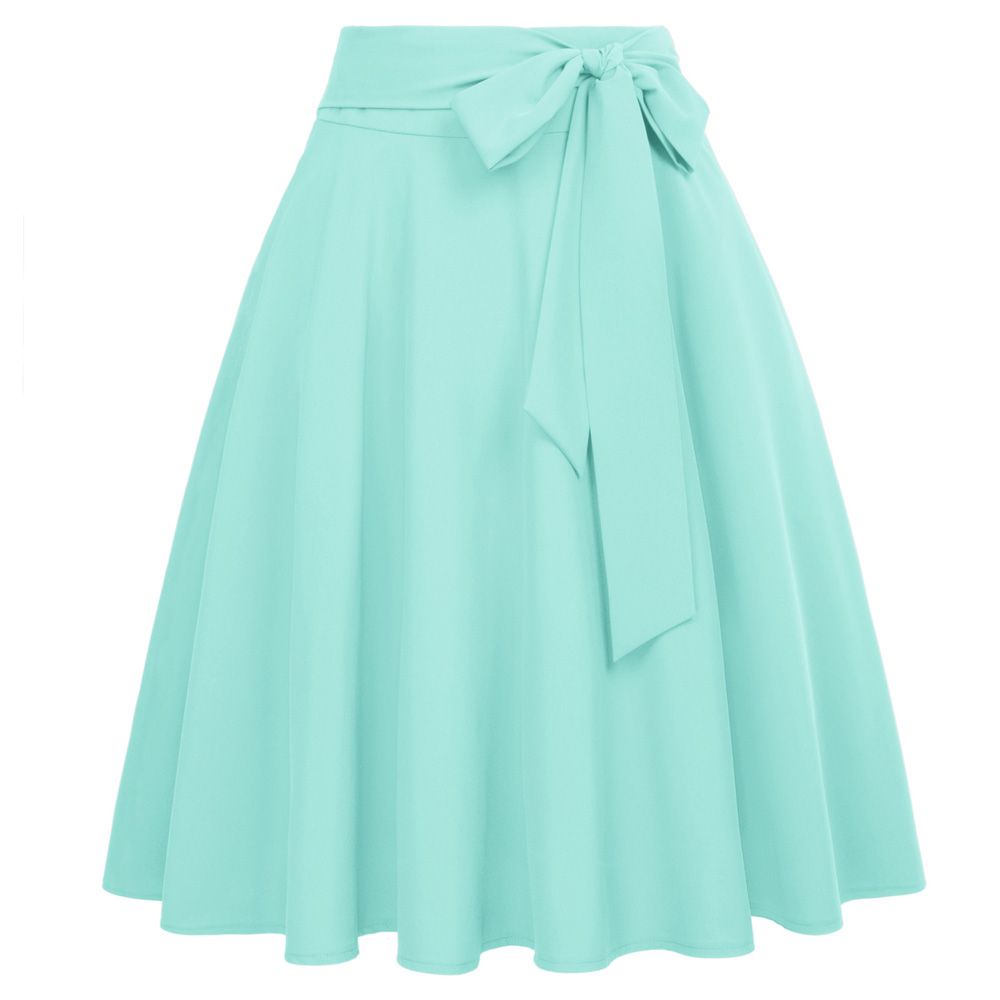 Compre Venta Al Por Mayor Nice Faldas Elegantes Mujeres Faldas De Cintura  Alta Trabajo Auto Corbata Bow Knot Embellished A Line Falda Plisada A 31,14  € Del Xueyuan99 | Es.Dhgate.Com