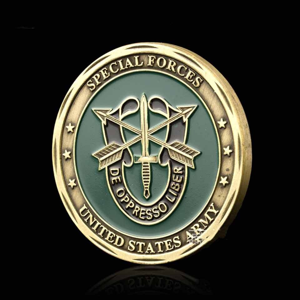 Gold Challenge Coin American Troops Pirate Rifle Sniper US Army Plated Coin 