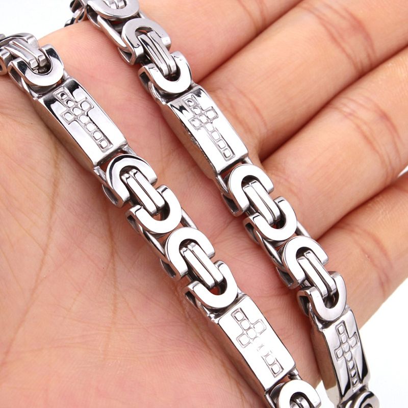 Stainless Steel Necklace Bracelet Set 