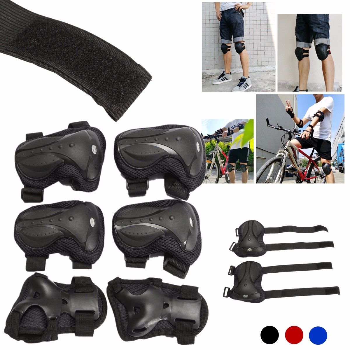 TIGERSGATE 4 Pcs Cycling Elbow and Knee Pads Protection Skating Shin Guards for Men and Women 