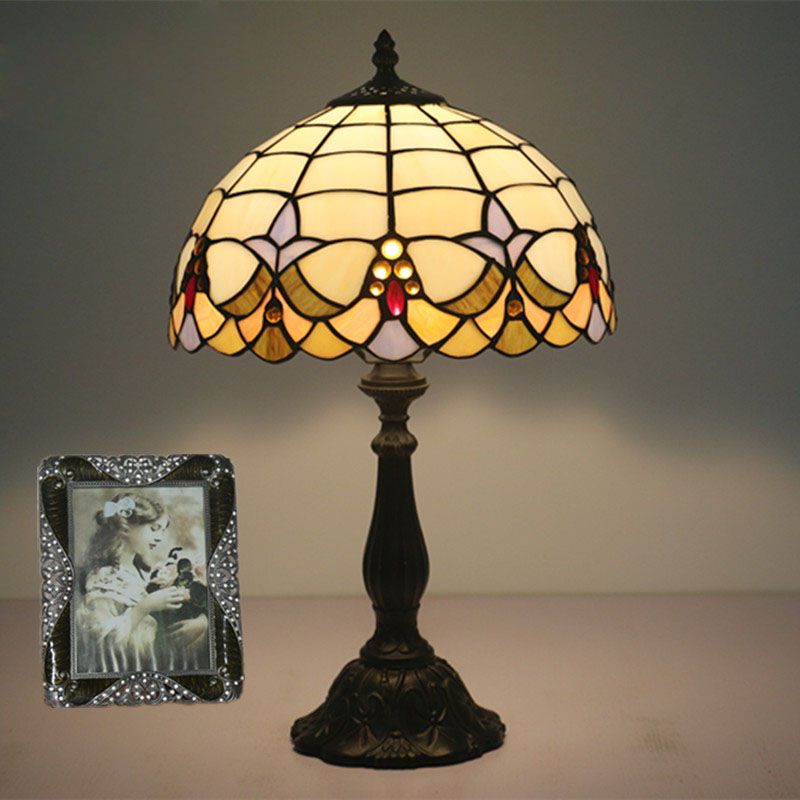 Grosshandel Vintage Glasmalerei Lampenschirm Tischlampe Tiffany