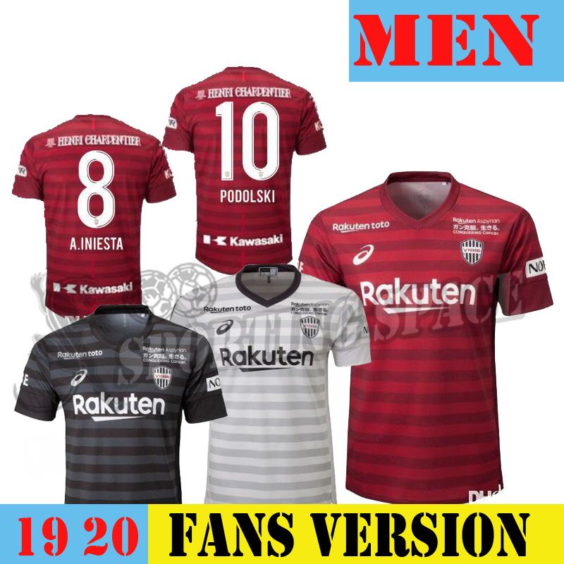 Shop Soccer Jerseys Online, 2019 Vissel Kobe Soccer Jerseys DAVID VILLA 7 A.INIESTA HOME RED 