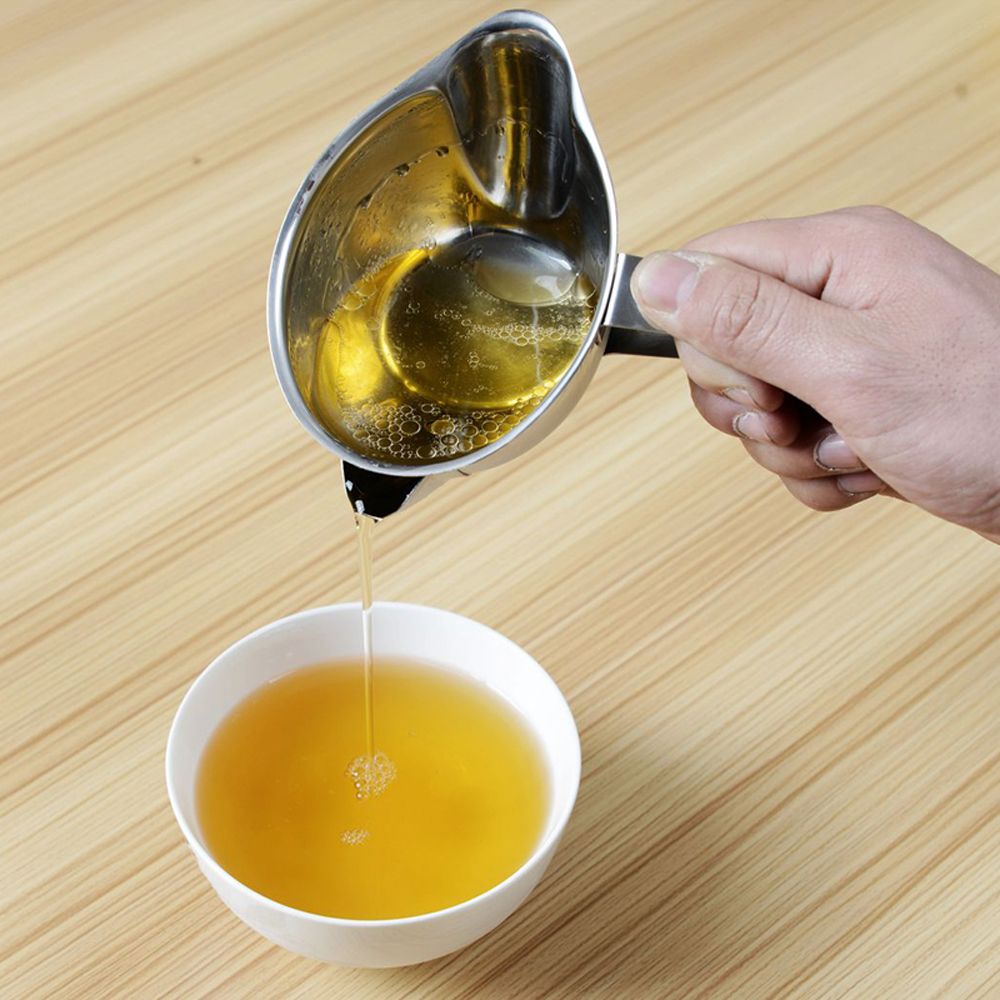 Stainless Steel Oil Fat Separator With Handle Oil Pot Kitchen