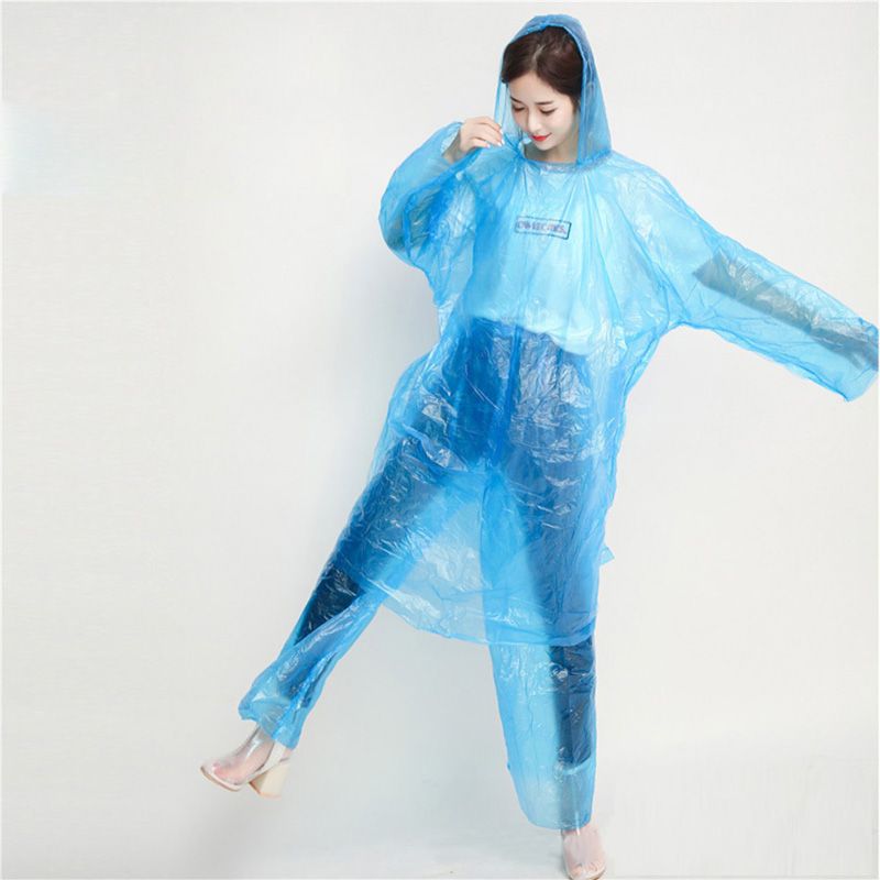 Travel Rain Coat Blue Split Type 