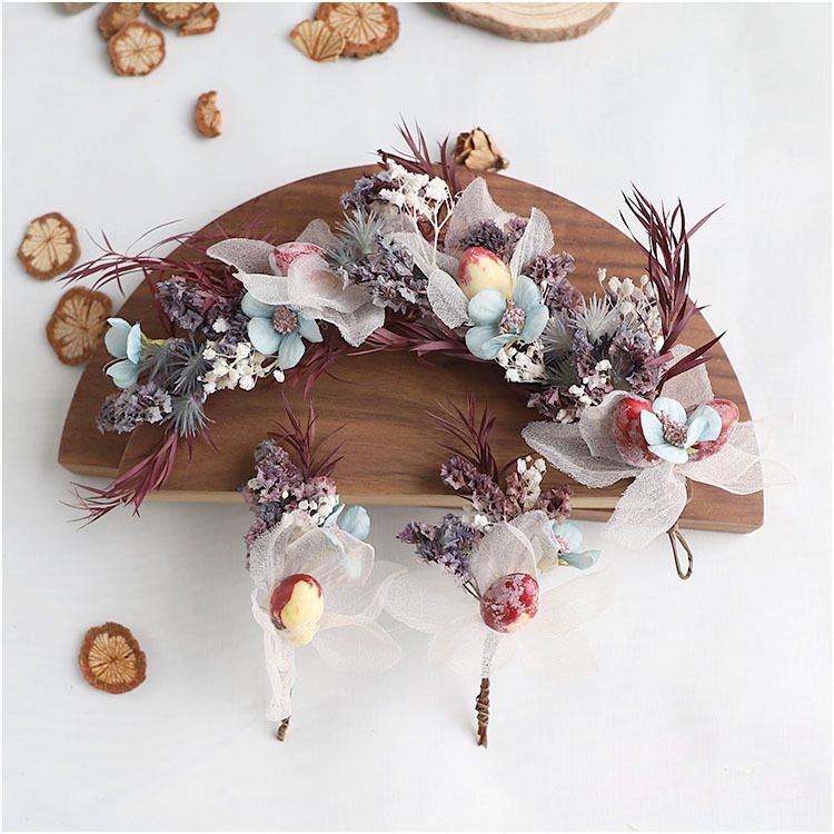 Compre New Super Hada De Flores Secas Mori Tocado De La Novia 