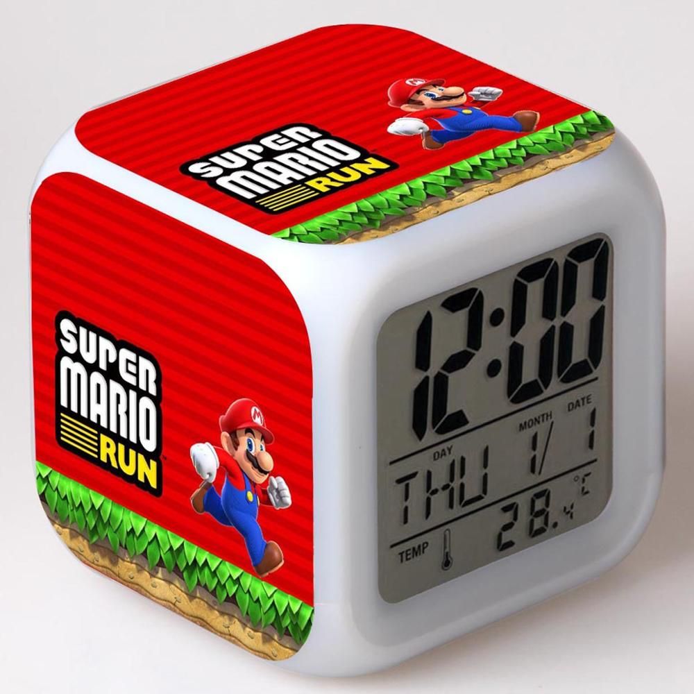 2021 New Super Mario Bros Alarm Clock,Glowing LED Color Change Digital