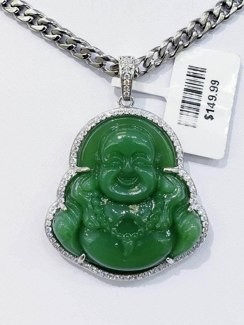 18k Gold Plated Finish Green Jade Lab 