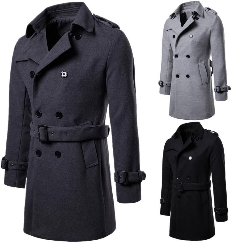 Compra Abrigos Para Hombre Abrigos De Otoño E Invierno Más Nuevo Tamaño De  Gran Tamaño Hombres Abrigo Largo Lana Tamaño Asiático S 2XL Paño Sobre  Abrigo Negro Gris Colores Hombres Trench Coat