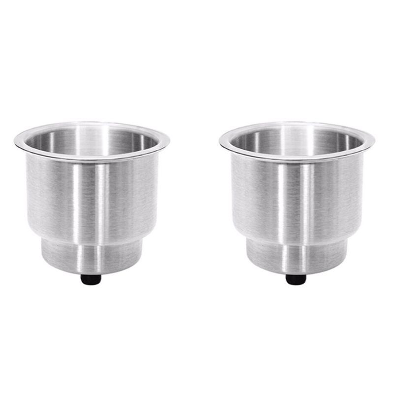 2Pcs Silver Stainless Steel Cup Bottle Holder Stander Universal Car Auto Truck