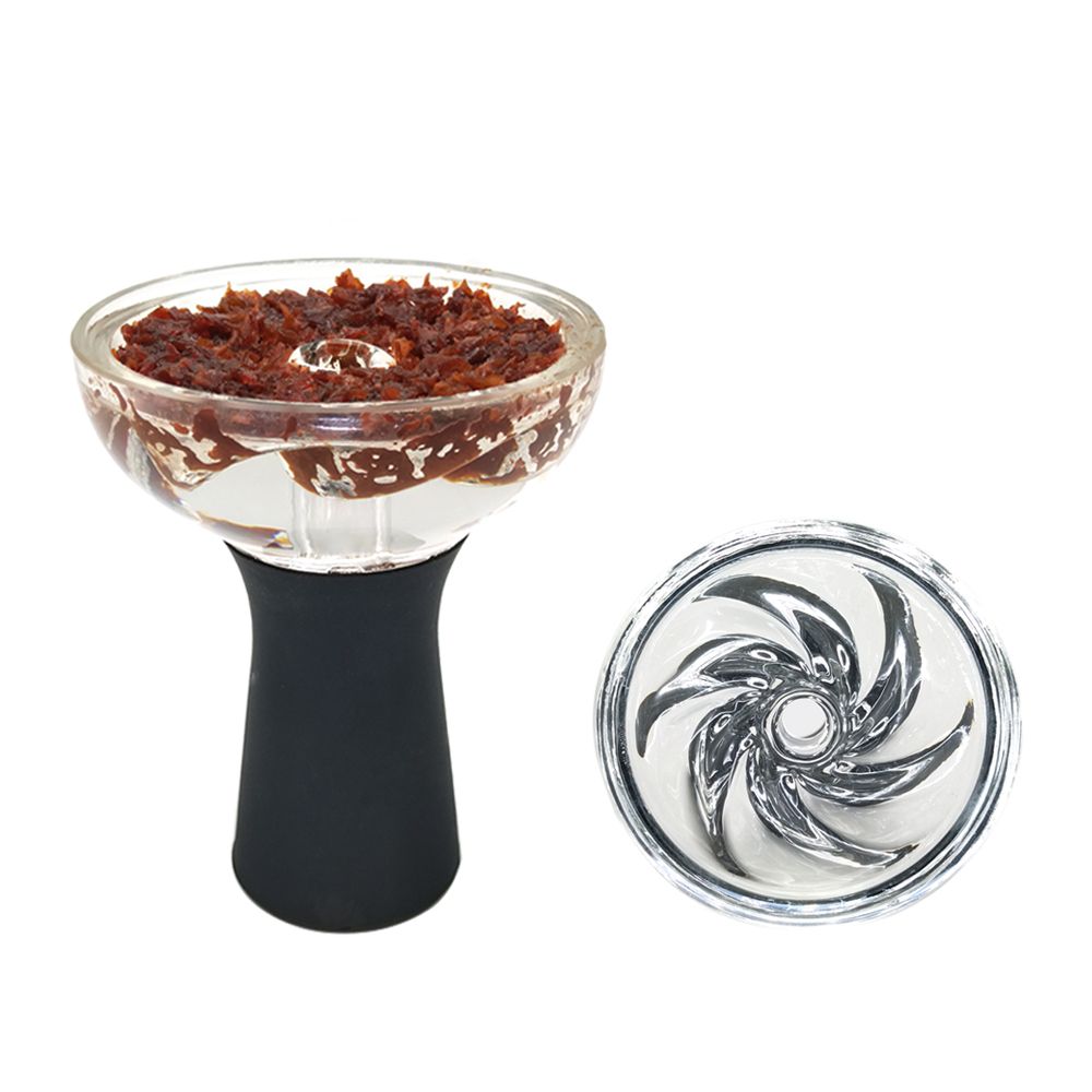 Vortex Glass Head Shisha Hookah Bowl Silicone Smoking Pot Tobacco Bowl Acc bg