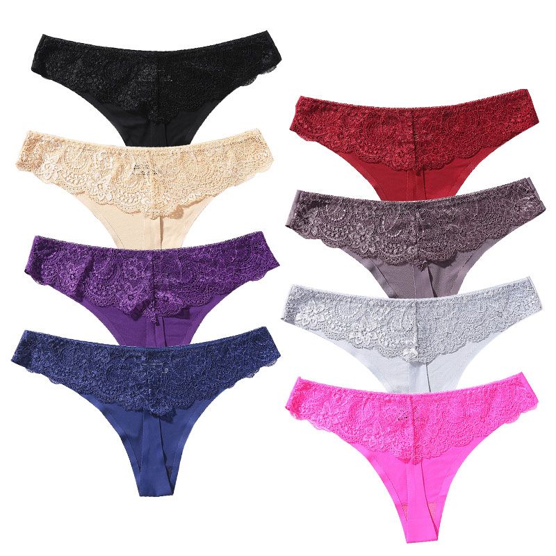 Women Panties Sexy Lace Briefs Ladies Bikini Thongs Lower Waist ...