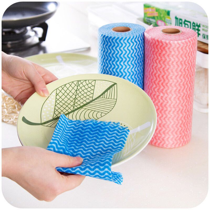 50Pcs/Roll Disposable Dish Cloth Home Cleaning Towels Kitchen