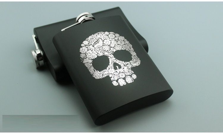 Hip Flask Croquis de tête de Loup 8oz Inoxydable Flasque Flacon de Hanche de Haute qualité Le Mari et Le père 227ml pour l/'alcool Whisky Vodka Un Bon Cadeau pour l/'homme