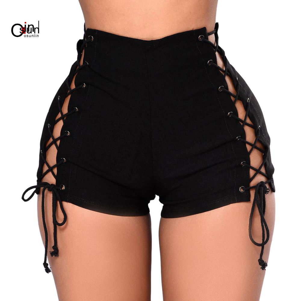 high waisted tie up shorts