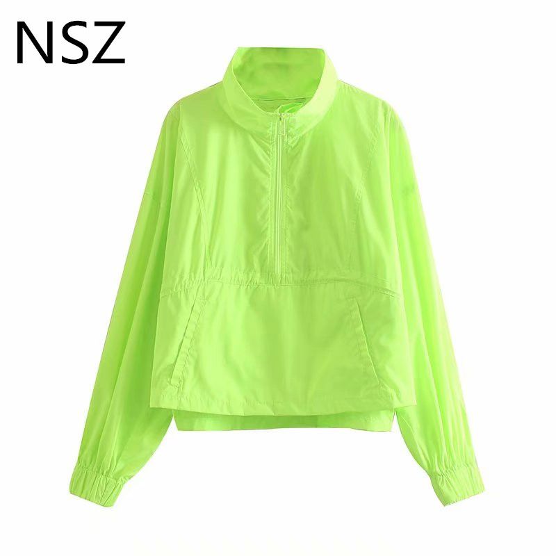 neon green windbreaker jacket