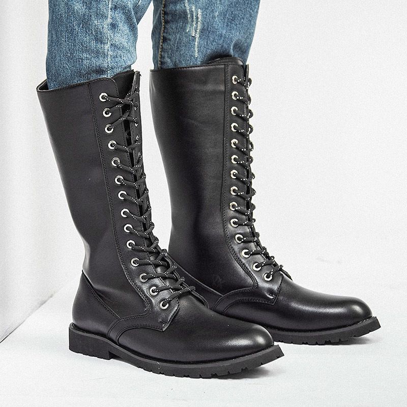 Knee High Boots Mens Boots Leather 