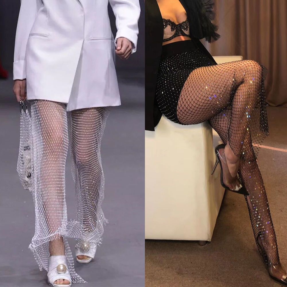 fishnet rhinestone pants