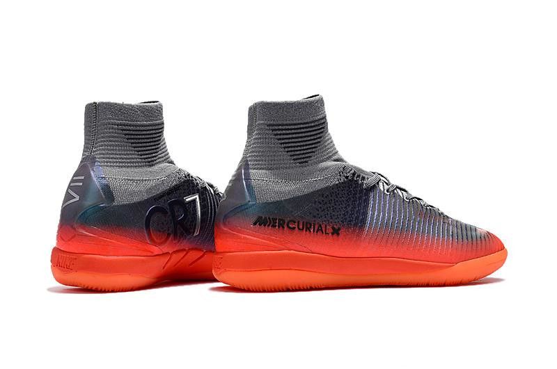 NIKE 2019 Gris Naranja CR7 Tacos de fútbol Superfly V TF IC de