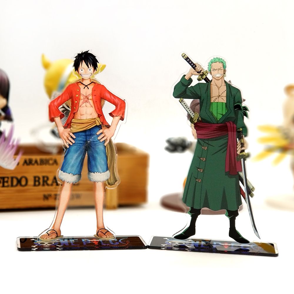 Acheter Pas Cher Acheter 4 Gratuit 1 One Piece Luffy Zoro Acrylique Chiffre Figure Double Face Topper Gateau Anime Jouet Affichage De La Table Du 5 24 Fr Dhgate