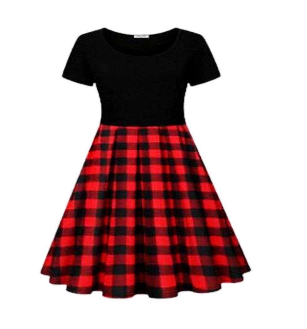 red buffalo plaid dress
