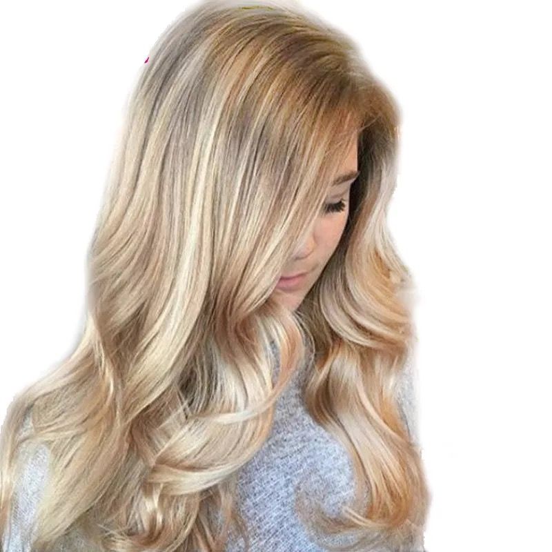 Light Brown Ombre Blonde Color Straight Heat Resistant Wedding